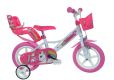 Детски велосипед 12", щампа на еднорог, бяло/розово